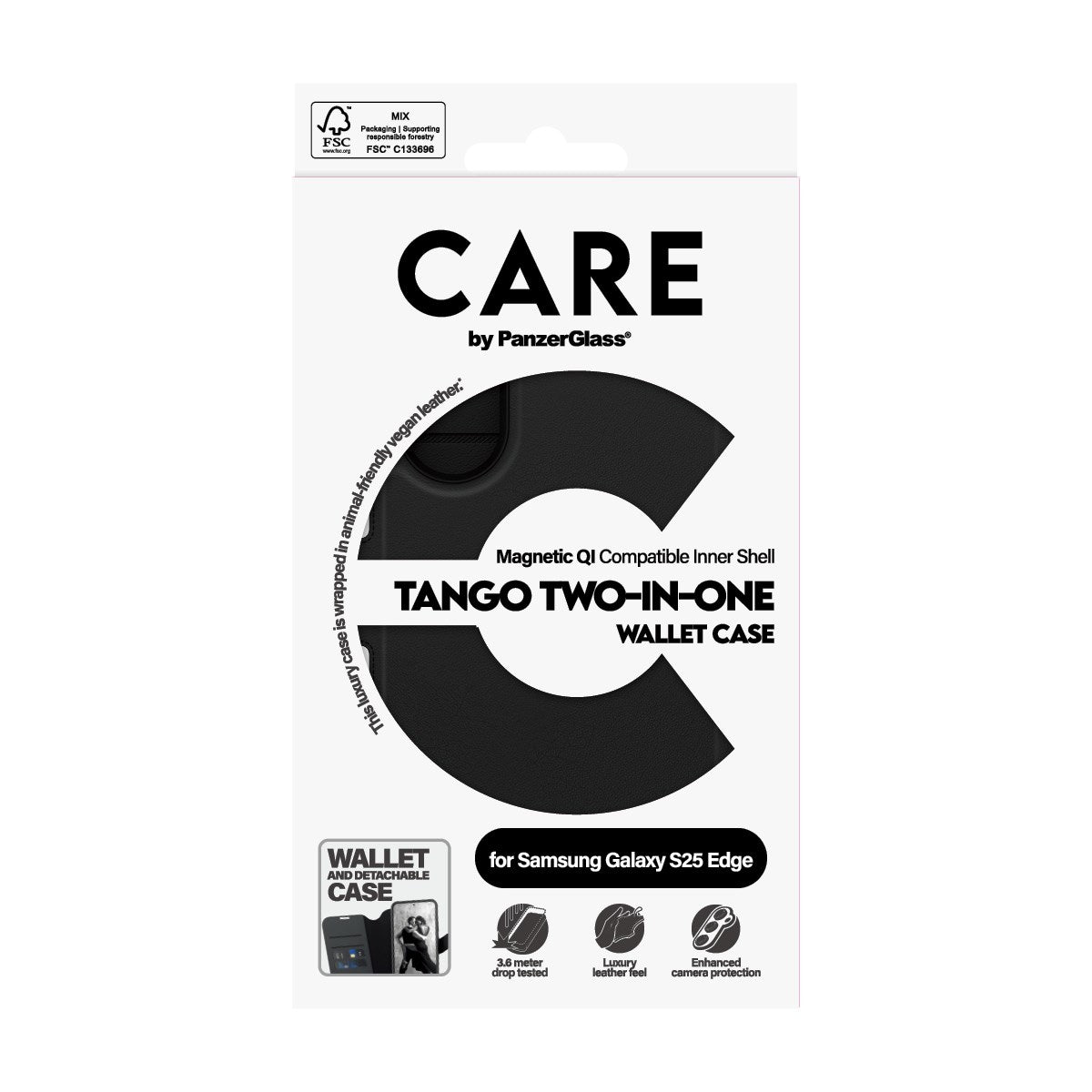 CARE by PanzerGlass® Tango Two-in-One Wallet Case w. Qi-Compatible Samsung S25 Edge